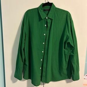 Storets Linen Cotton Button Up Oversized Shirt Size Medium Large Green